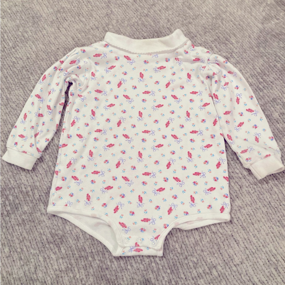 Vintage Ballet Slippers Onesie Bodysuit Tiny Toes 100%‎ Cotton 24 Months